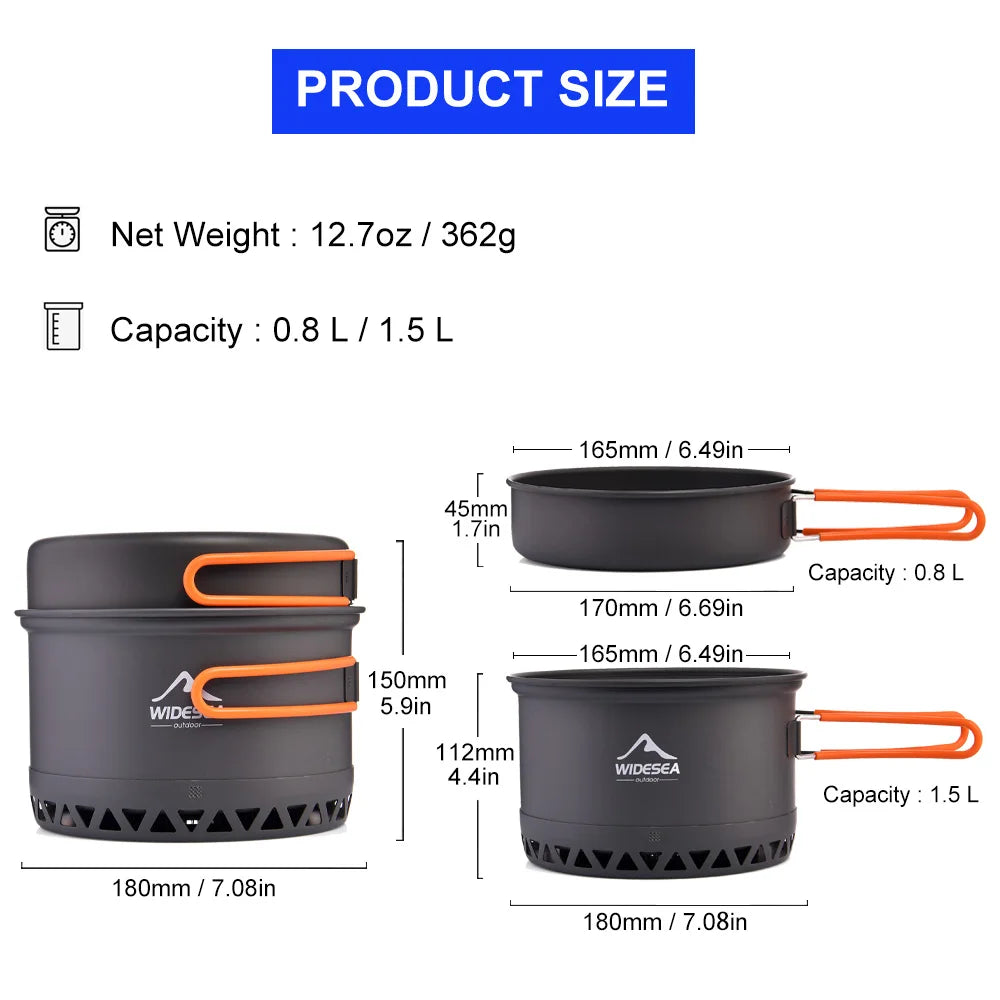 Camping 1.3L 2.3L Cookware