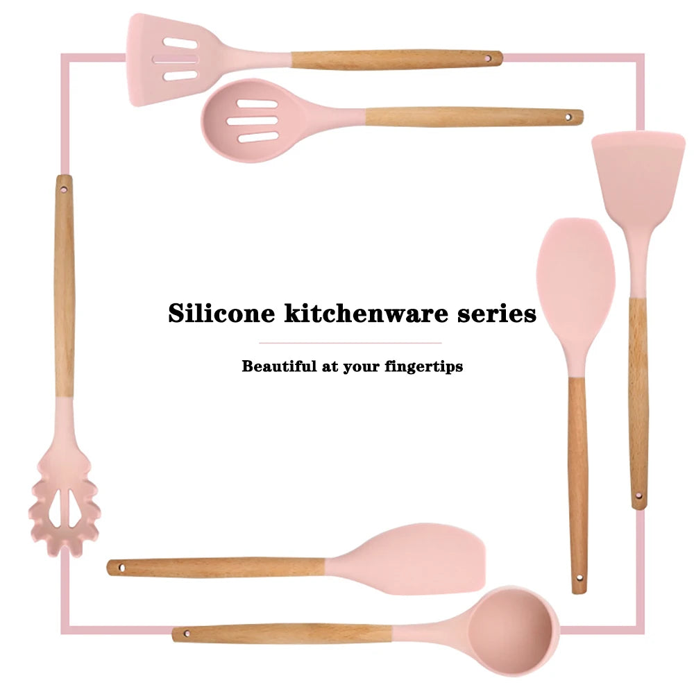 Silicone Kitchenware Cooking Utensils Set Non-stick