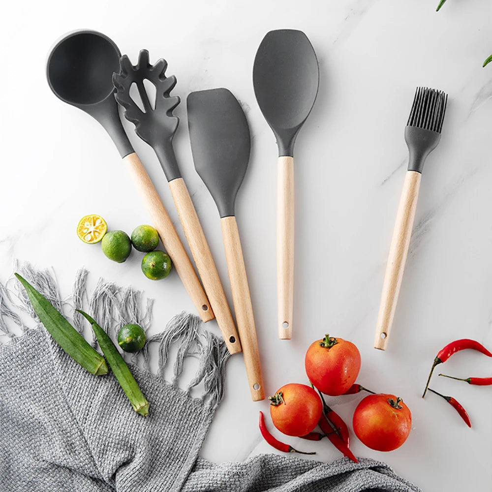 Silicone Kitchenware Cooking Utensils Set Non-stick