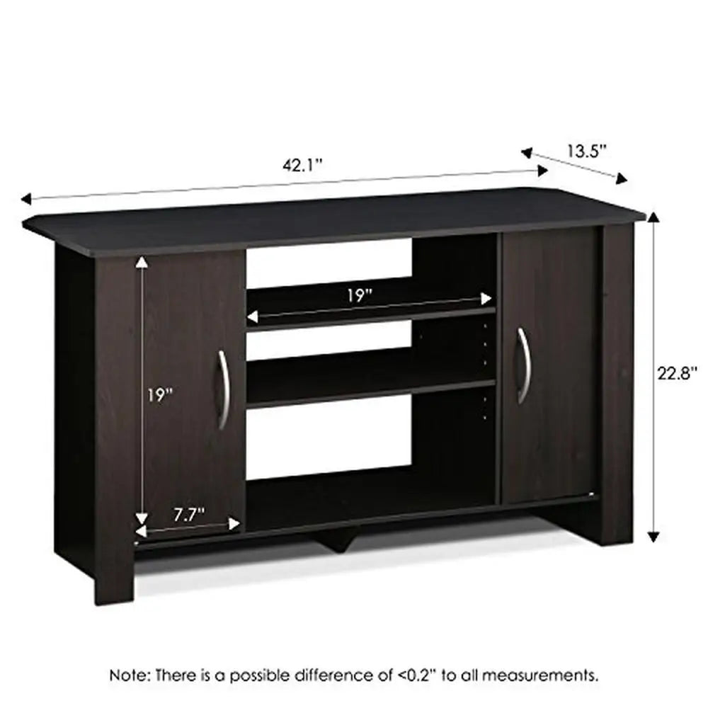 Entertainment Center TV Stand Adjustable Storage Shelves.