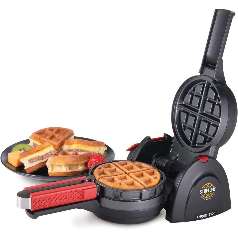 Stuffed Waffle Maker, Belgian, Large, Black