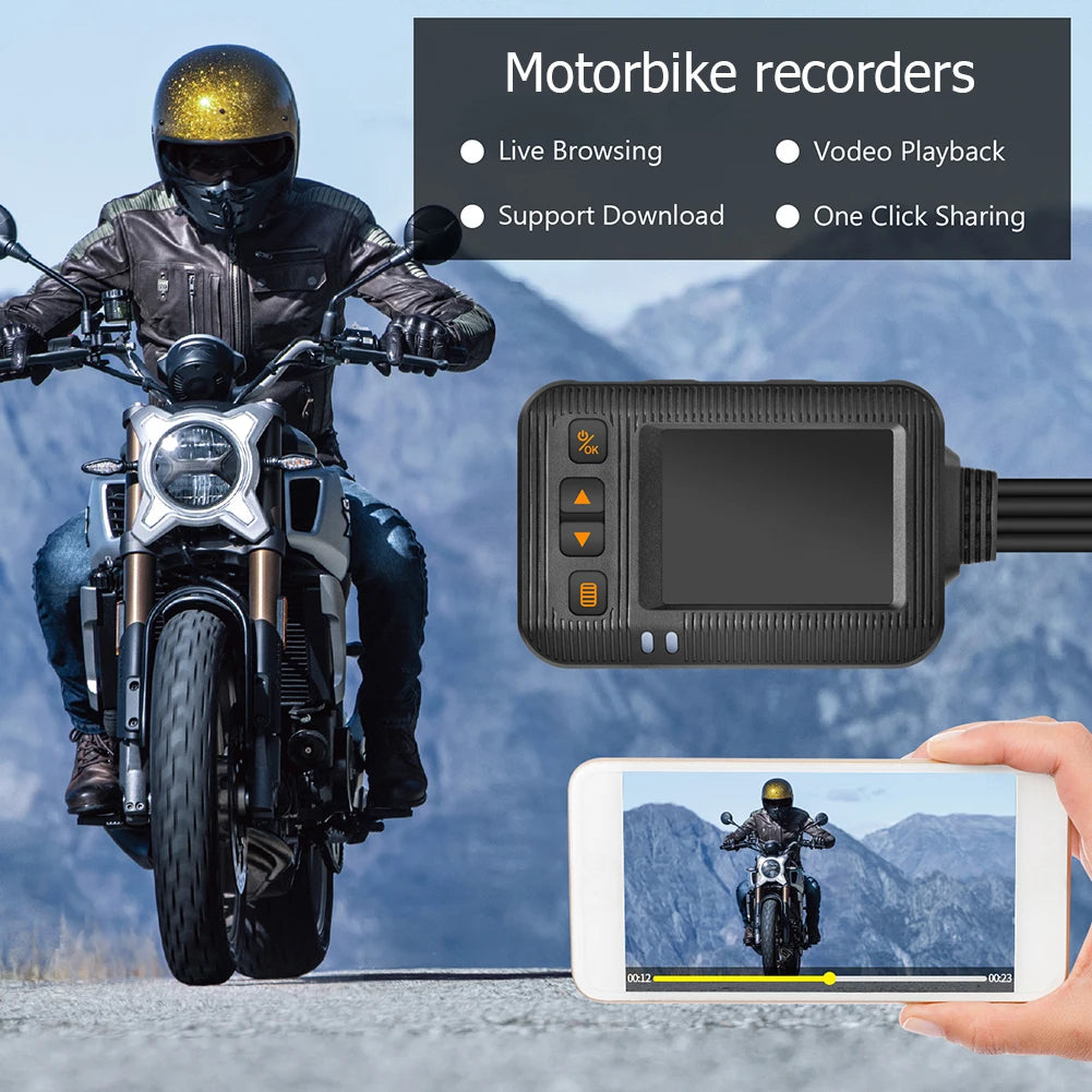 Full Body Waterproof Motorcycle DVR Dash Camera