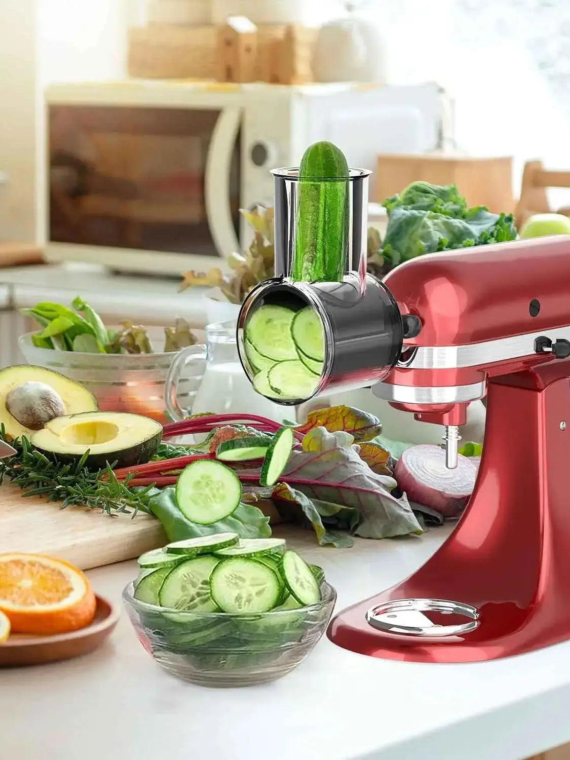 Slicer Shredder Attachment for KitchenAid Stand Mixer with 5 Blades