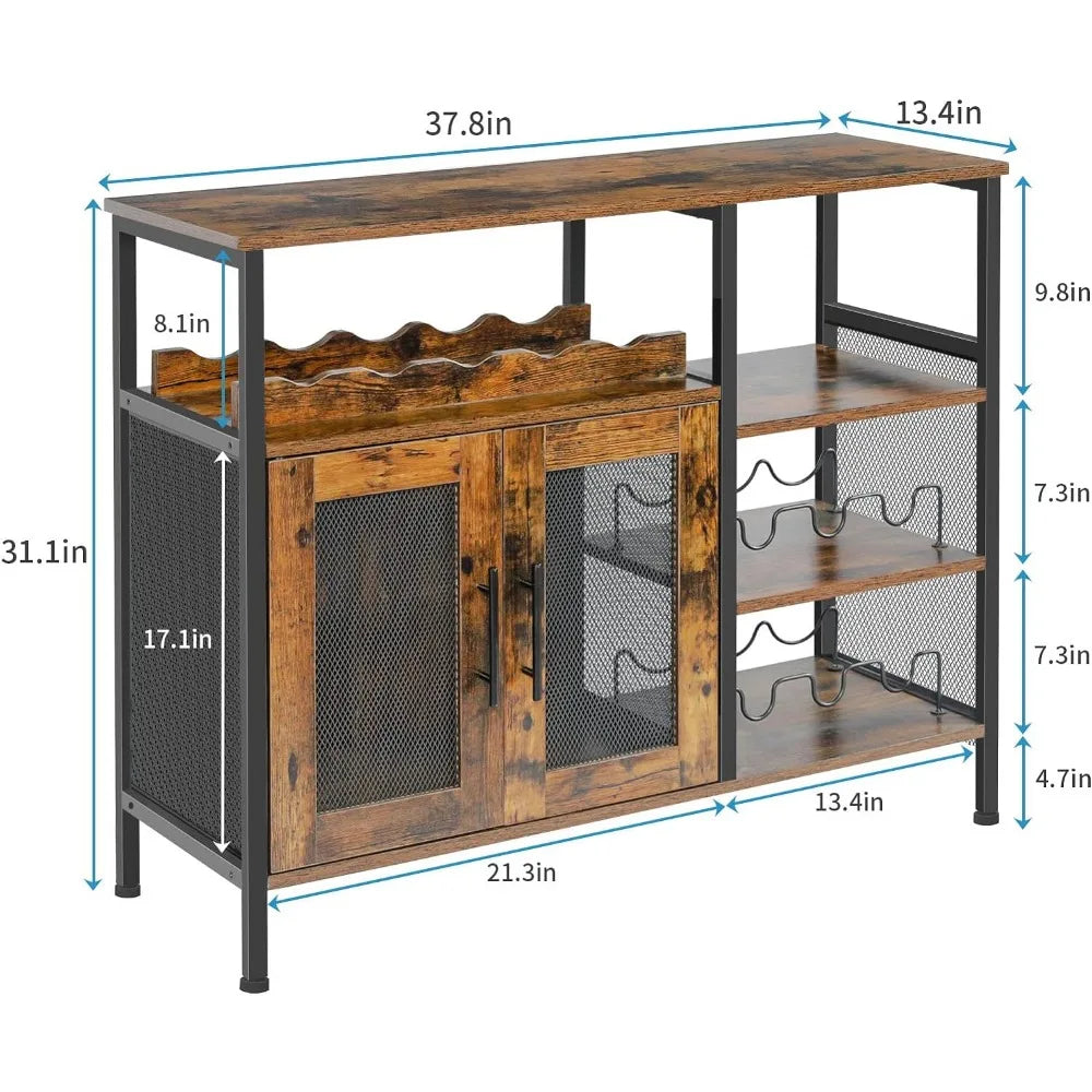 Wine Bar Rack Cabinet with Detachable Wine Rack,