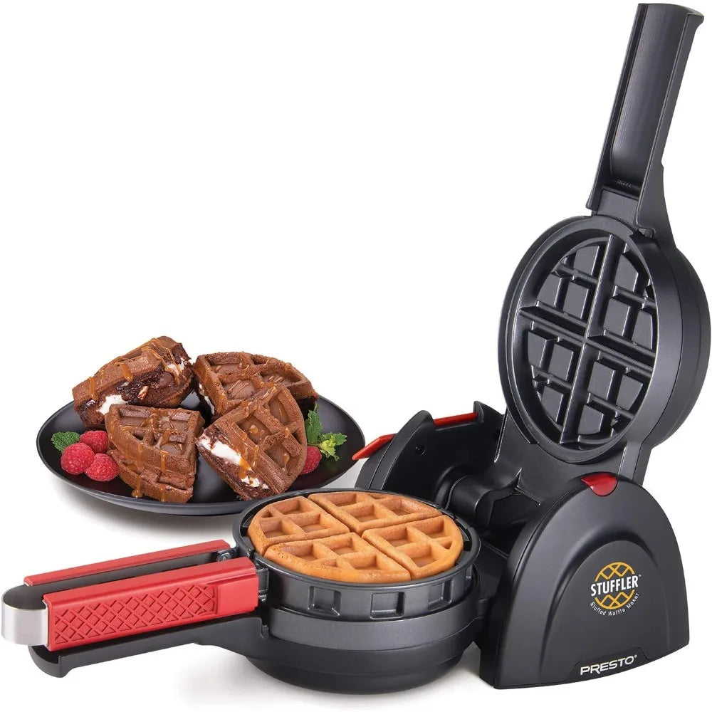 Stuffed Waffle Maker, Belgian, Large, Black