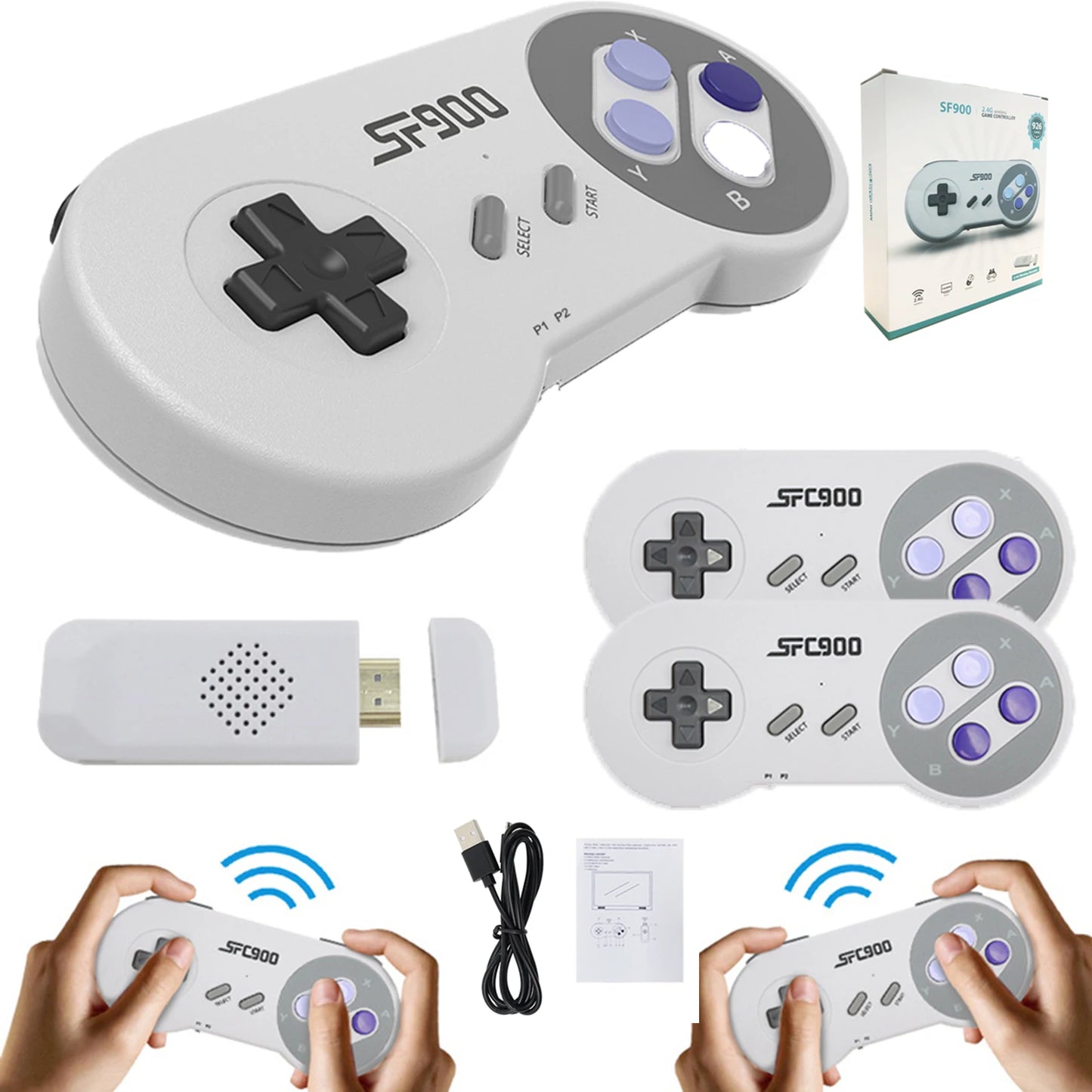 SF900 Retro Game Console 2.4G Wireless