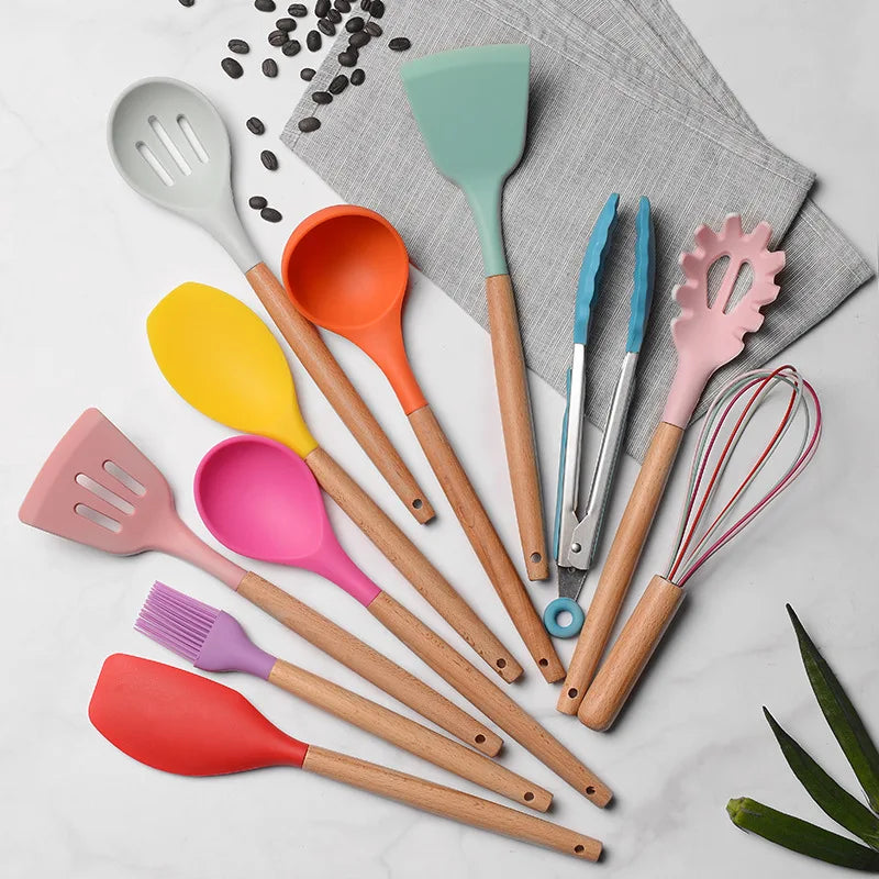 Silicone Kitchen Cooking Utensils Set of 12pcs