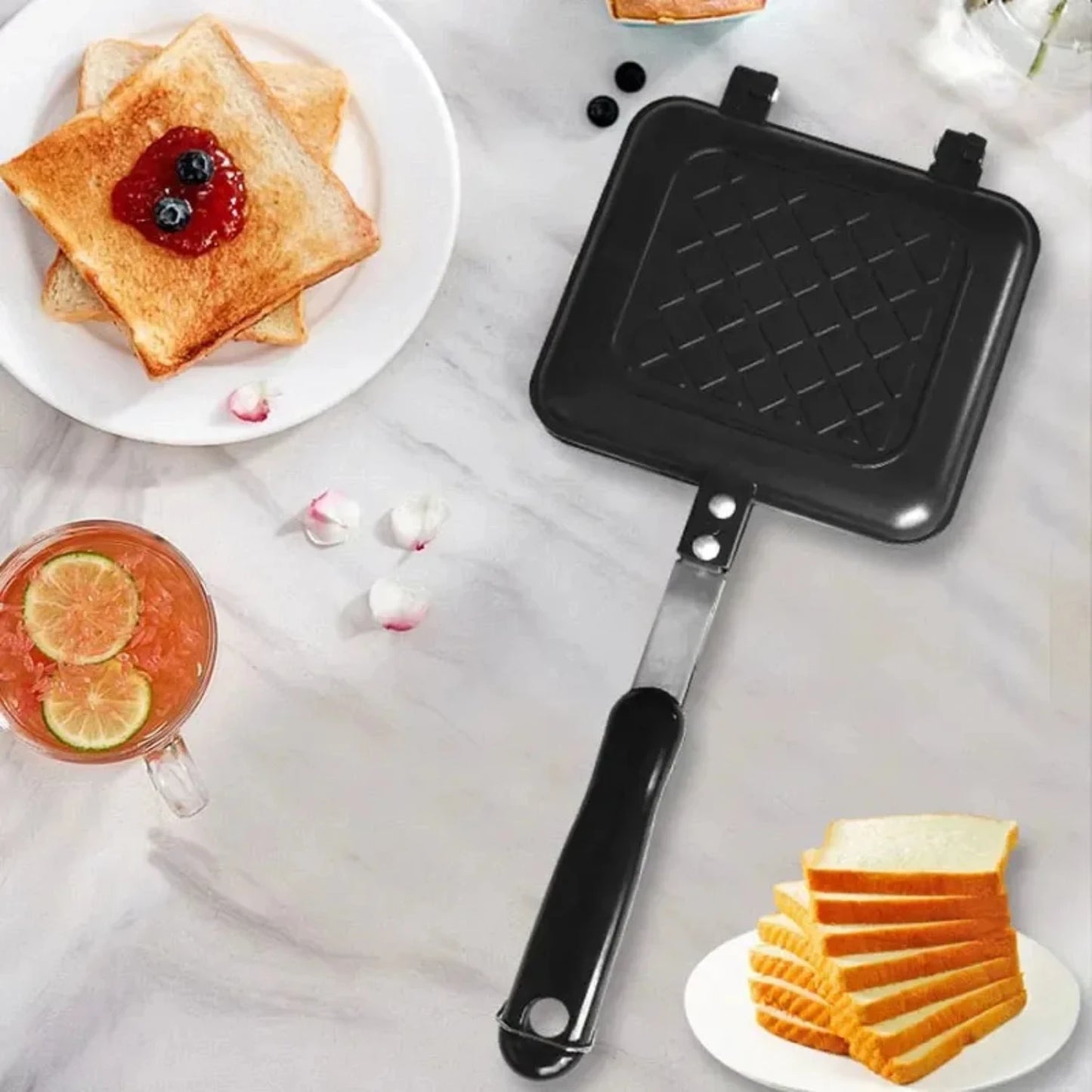 Sandwich Maker with Waffle Pancake Mold for Baking Bread