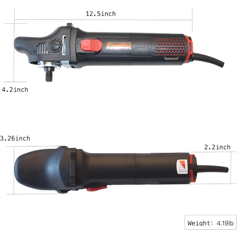 Mini Rotary Car Polisher Machine Buffing with Pads and M14 Extension Shafts