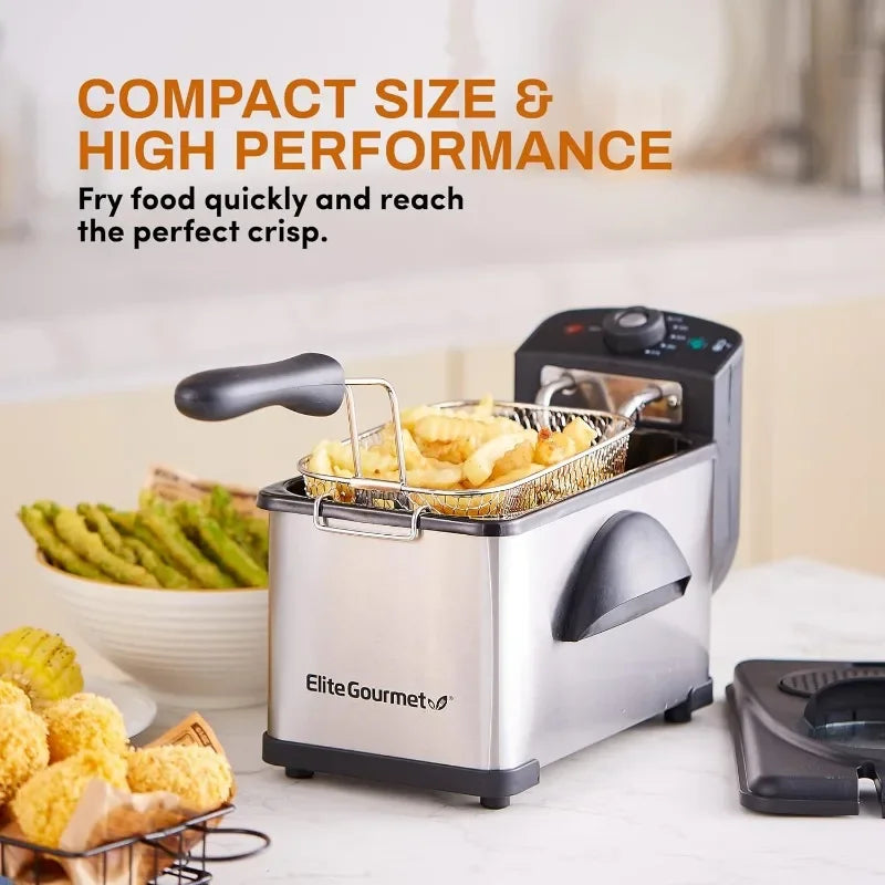 Electric Immersion Deep Fryer Removable Basket