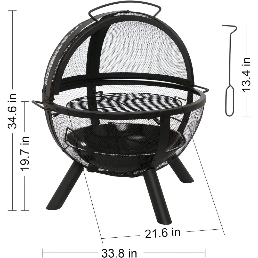 Fire Pit  Outdoor Fire with BBQ Grill