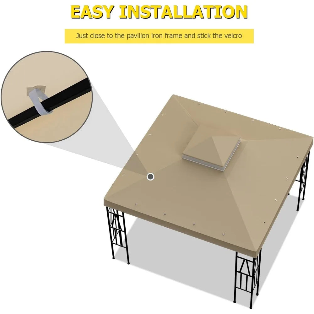 10'x10' Replacement Canopy Top Cover for Gazebo