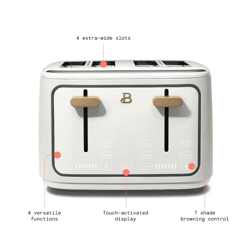 4 Slice Toaster, White