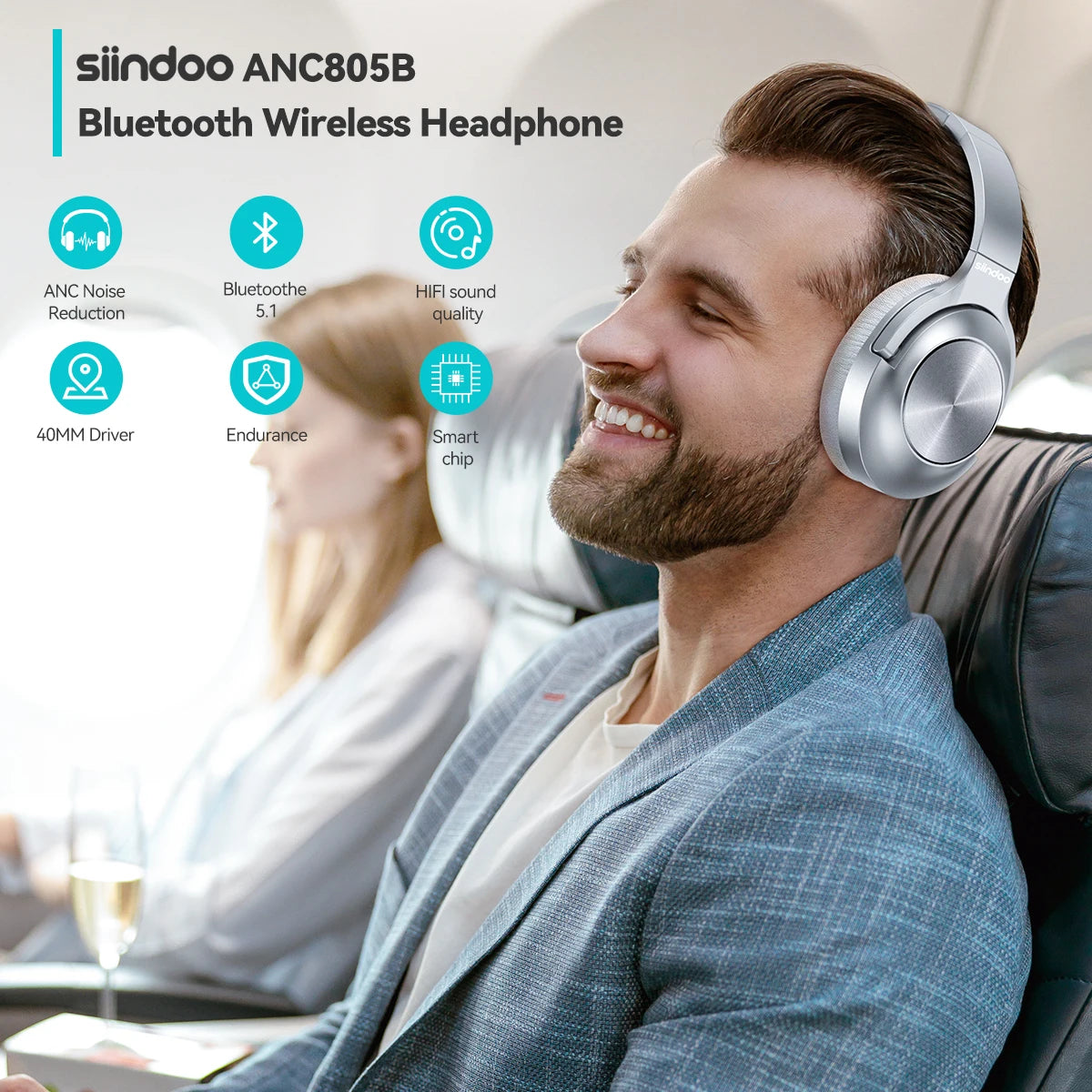 Active Noise Cancelling Wireless Headphones