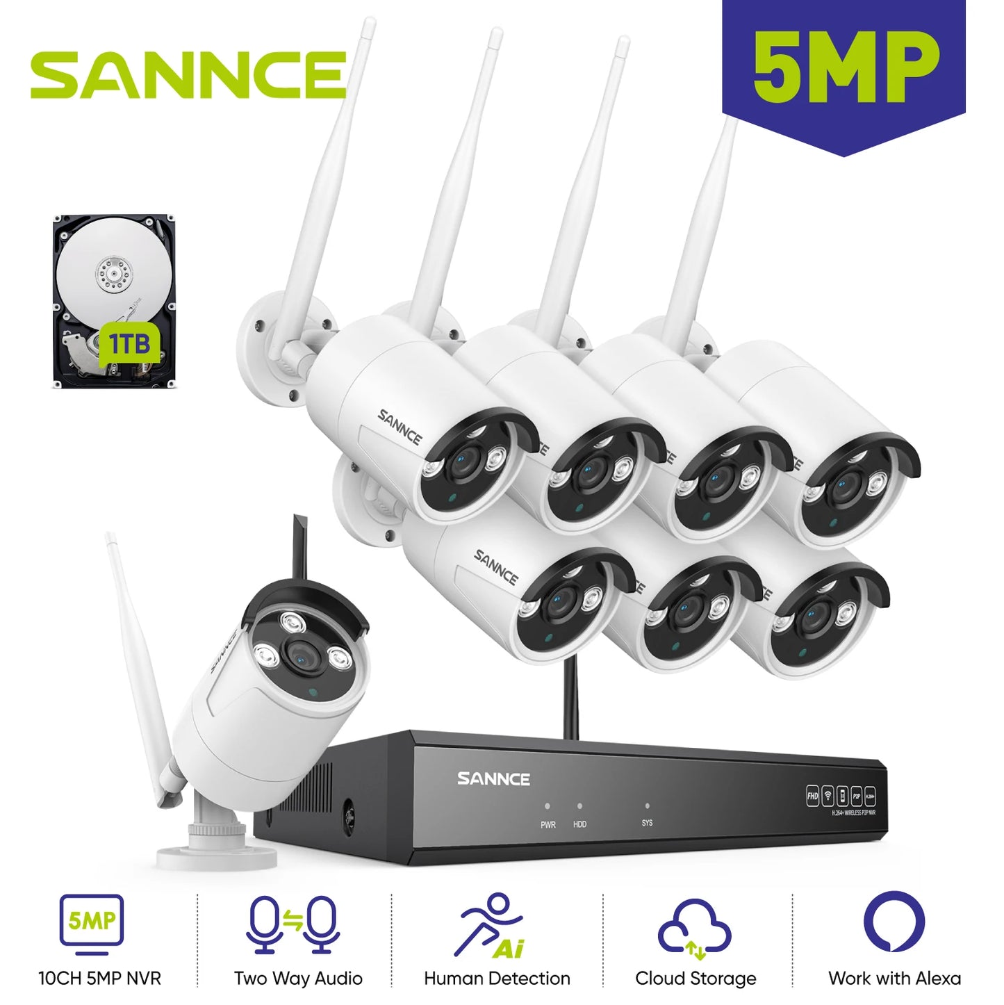 5MP WIFI Security Camera Audio Recording