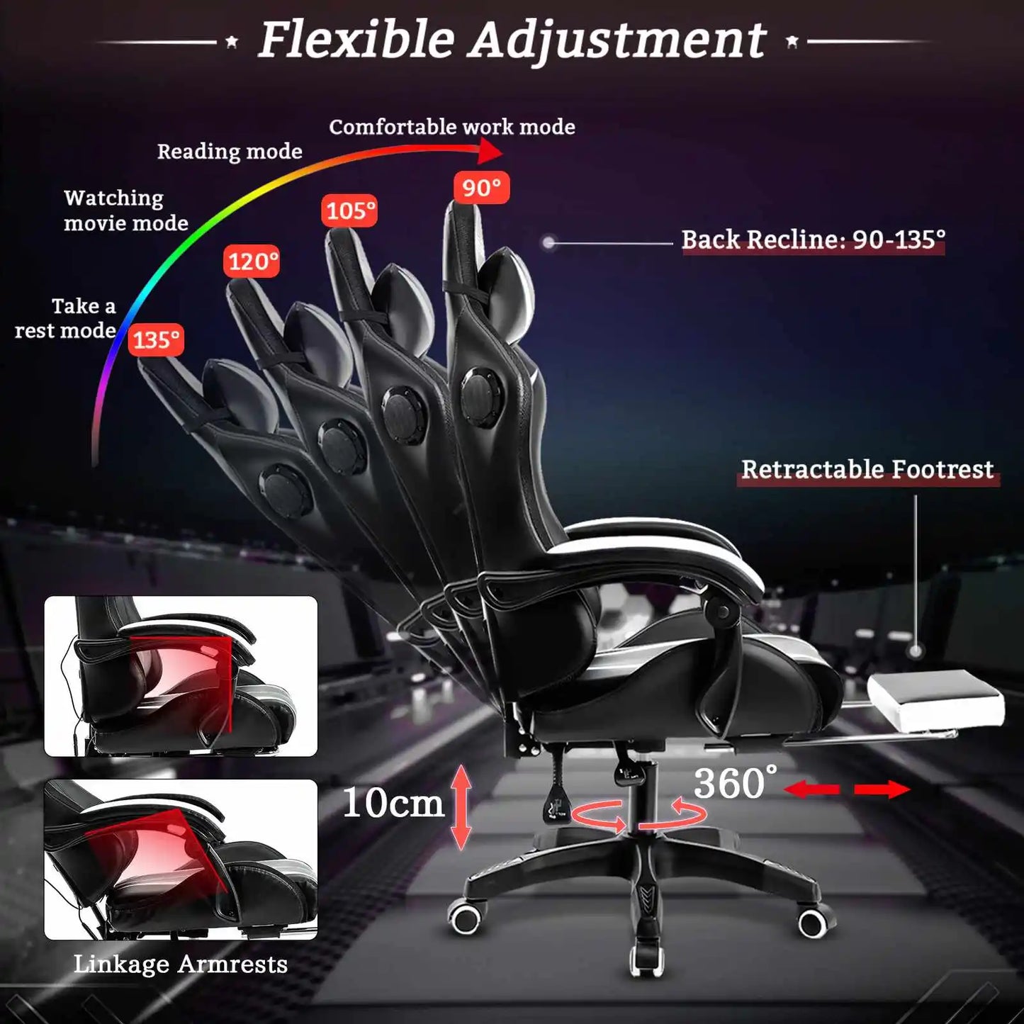 135 Degrees Gaming Chair