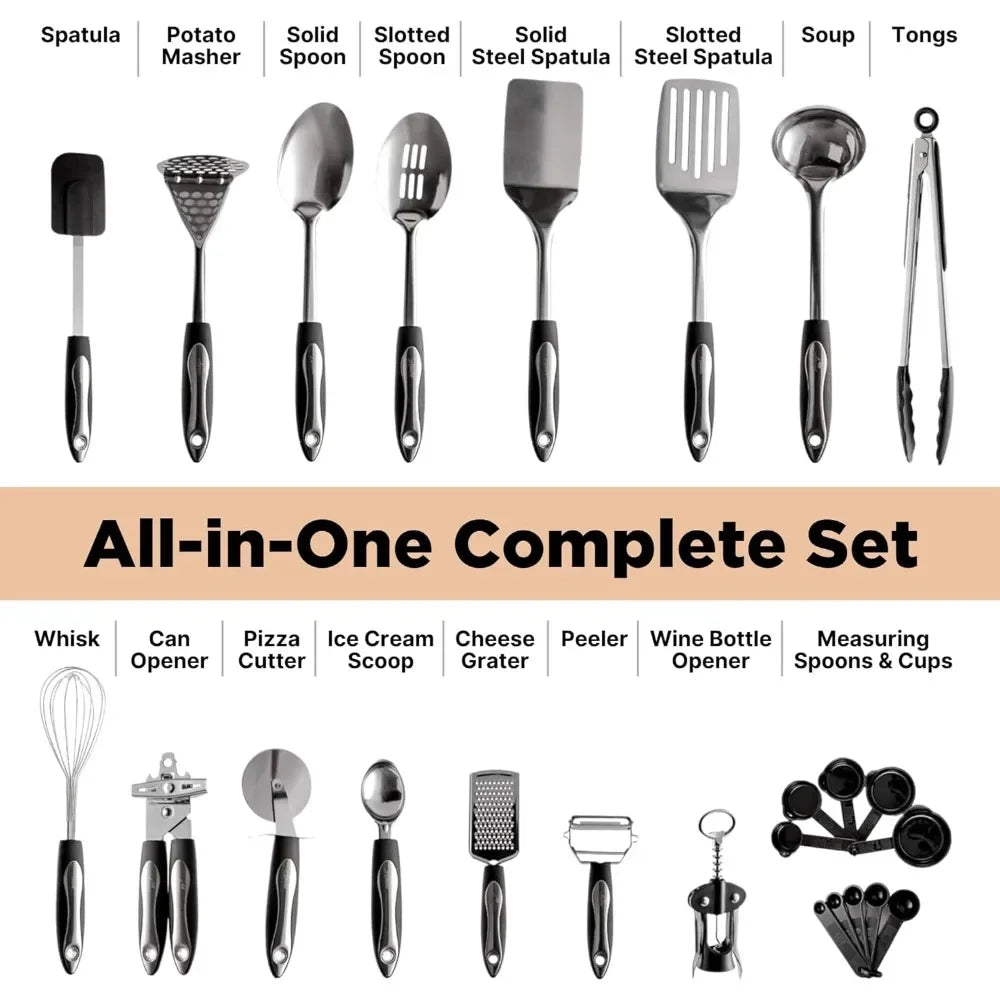 25-Piece Stainless Steel Kitchen Utensil Set