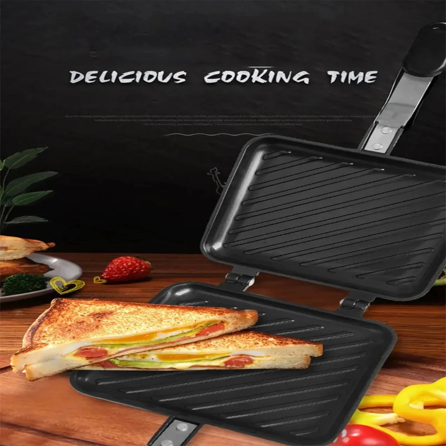 Sandwich Maker with Waffle Pancake Mold for Baking Bread