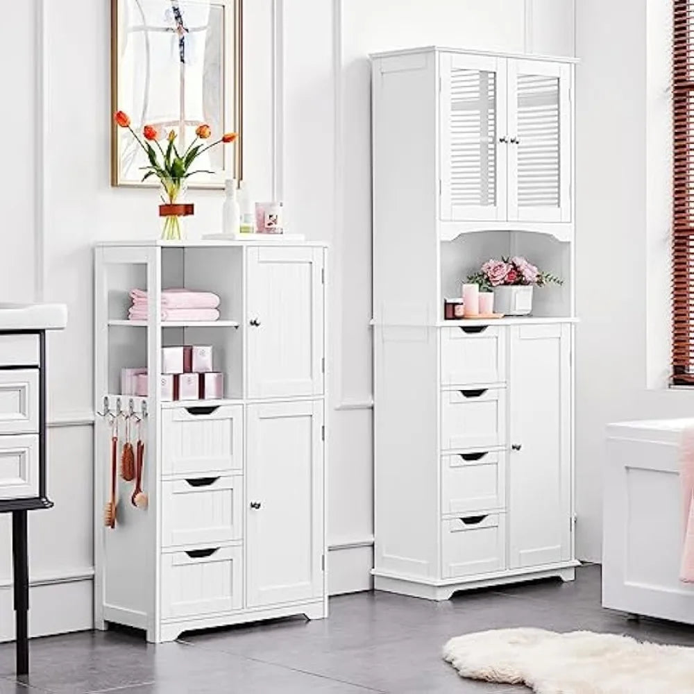 Bathroom Cabinet 42″, Freestanding Storage Cabinet with 3 Drawers