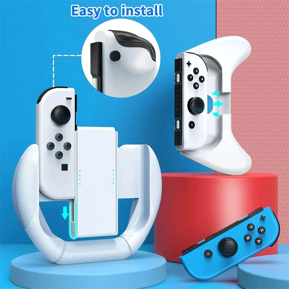 6 Pack Switch Joycon Grips White for Nintendo Switch,