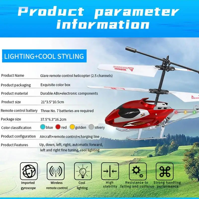 RC Helicopter With 1-Key TakeOff/Landing Fall Resistant Remote