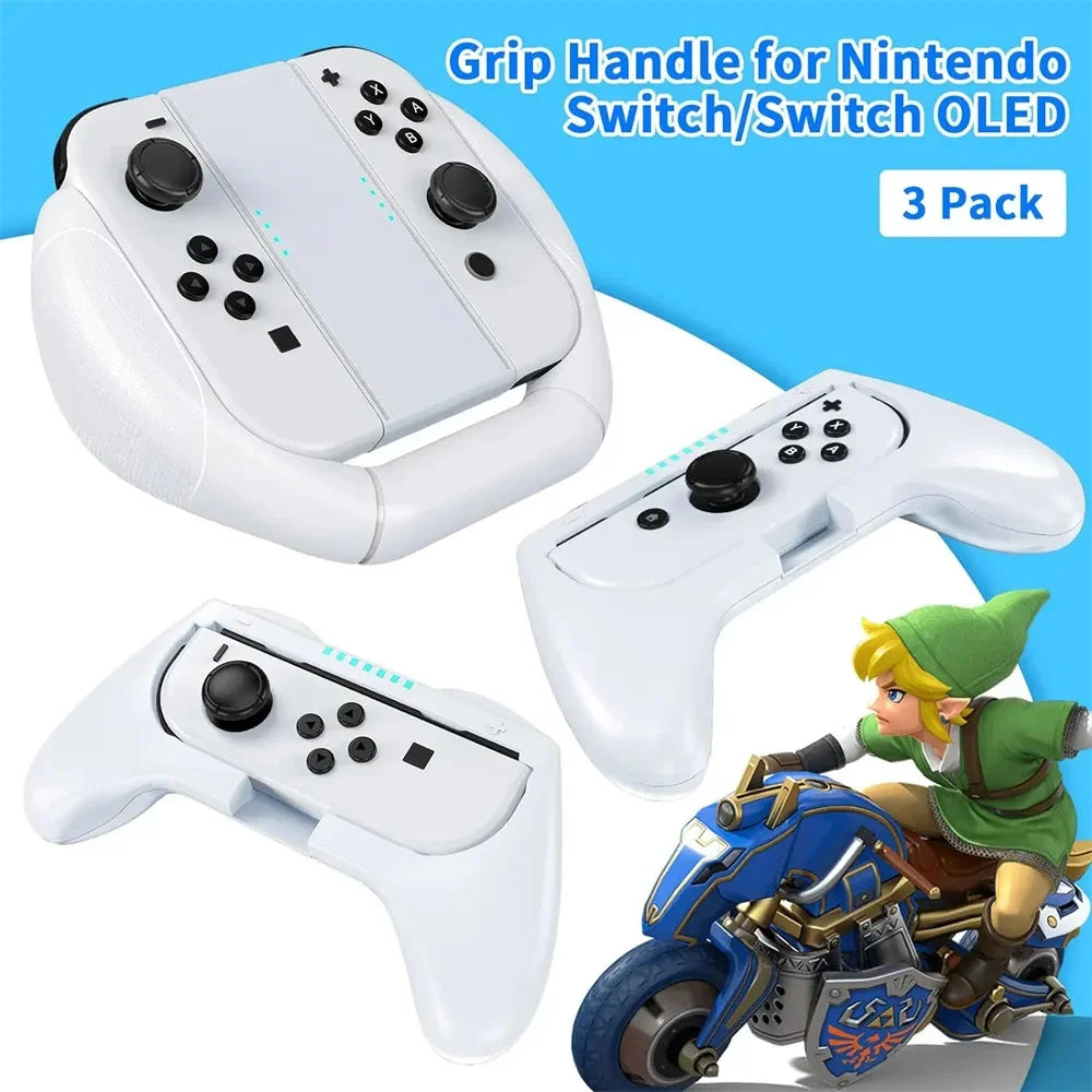 6 Pack Switch Joycon Grips White for Nintendo Switch,