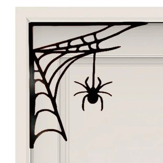 Halloween Door Corner Decor Wall Decor Corner Sign Wooden Door Frame Sign Wall Sign Home Decoration Spider Web Ornament