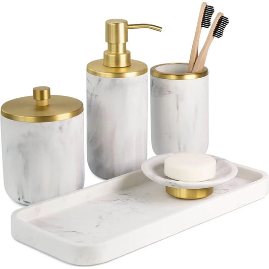 Bathroom Soap Dispenser Set - Bathroom Toothbrush Holder Set,