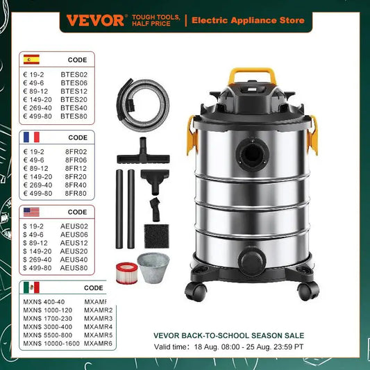 VEVOR Stainless Steel Wet Dry Shop Vac