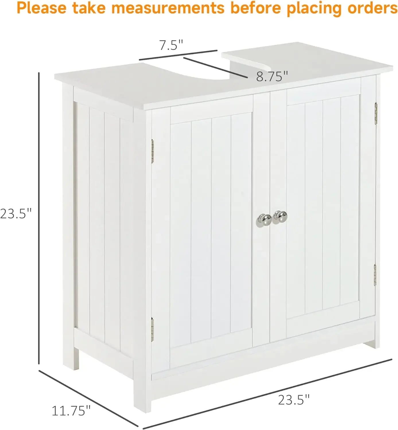 Under Sink Bathroom Cabinet with Doors and Shelf