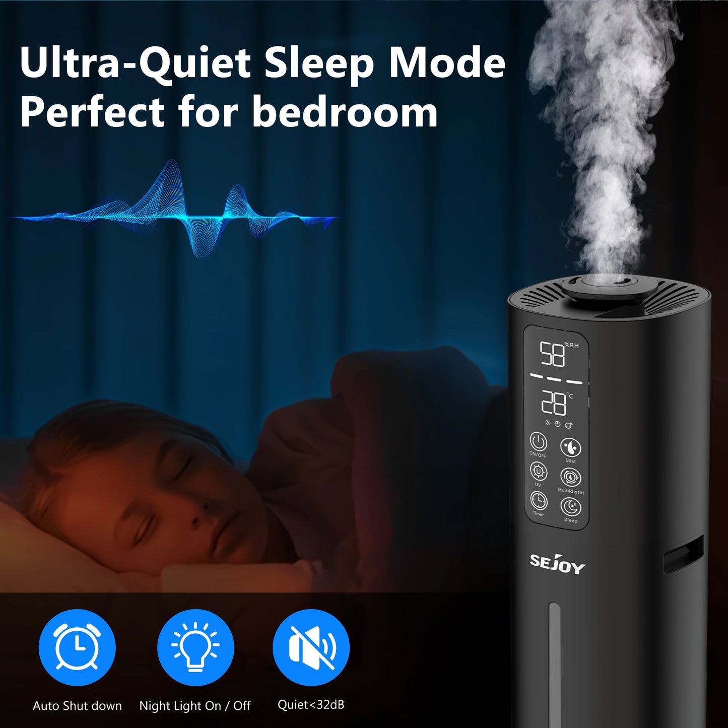 Air Humidifier Large Room Bedroom Cool Mist Air