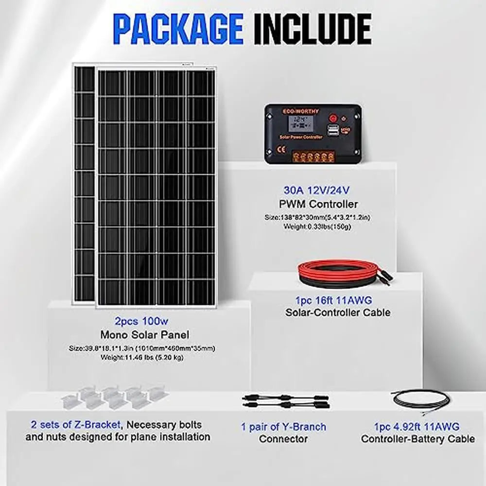 200W Solar Panel Kit High