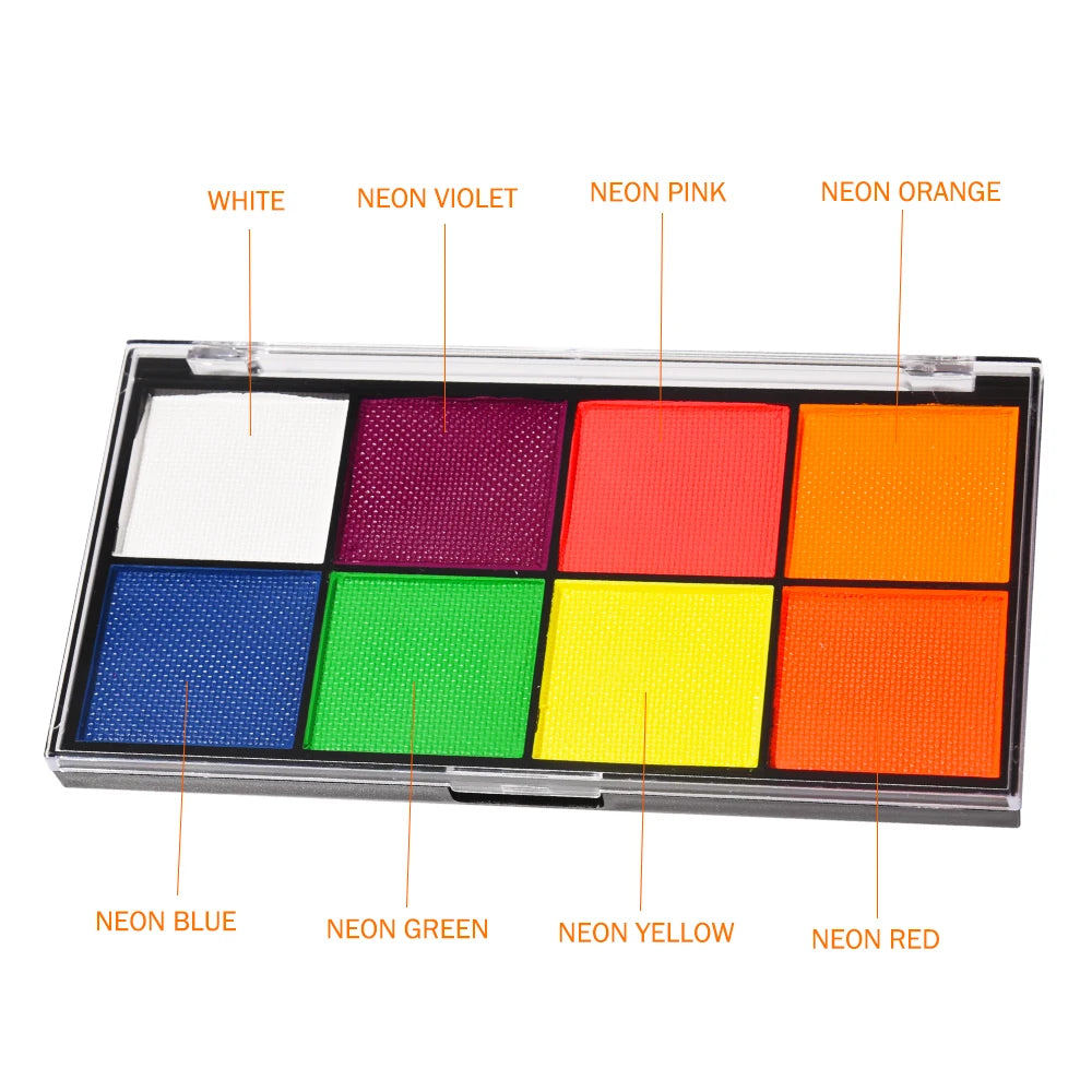 Chameleon Color Split Cakes Body Face  Paint Palette Set for Halloween