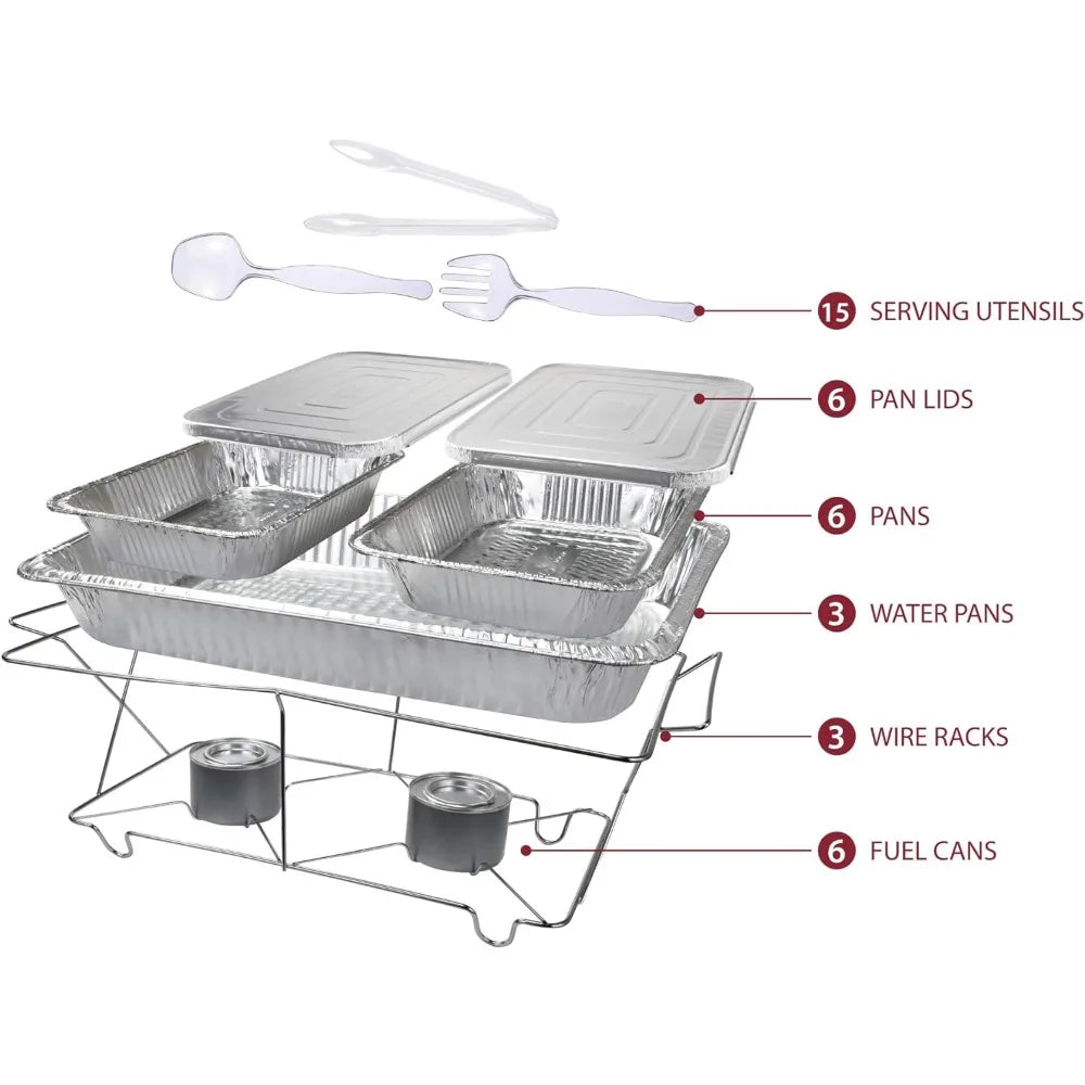 Full Size 39-Pcs Disposable Chafing Buffet Set w