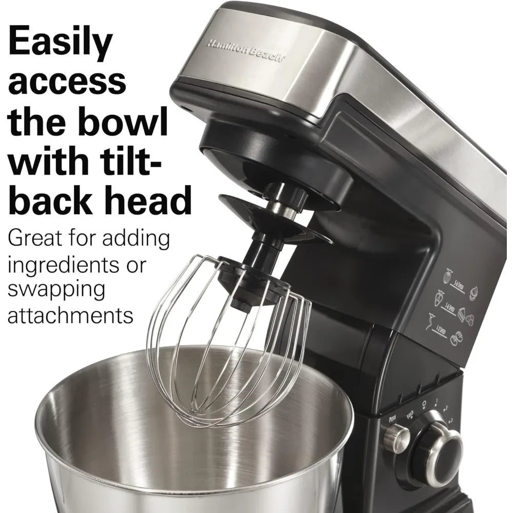 6 Speed Electric Stand Mixer with Stainless Steel 3.5 Quart Bowl