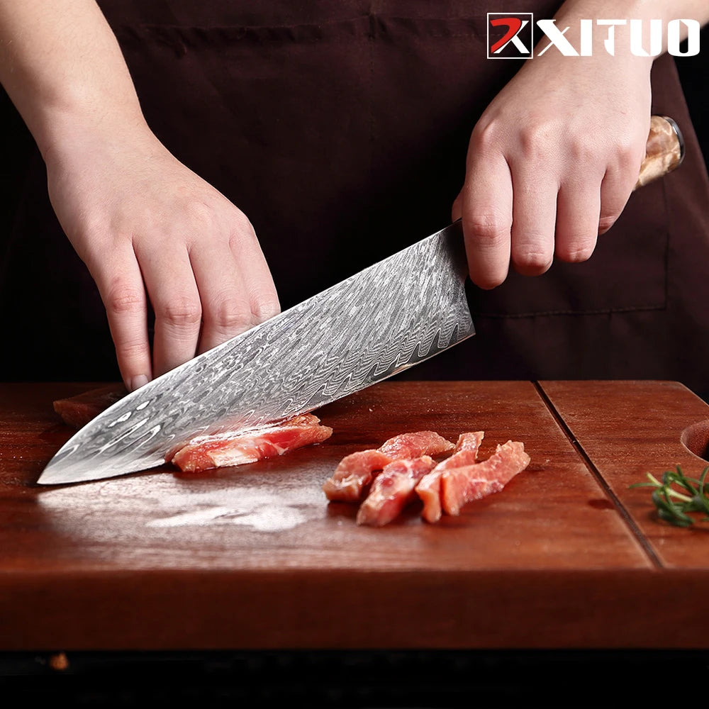 XITUO Kitchen Knives 7 Piece Set Damascus Steel