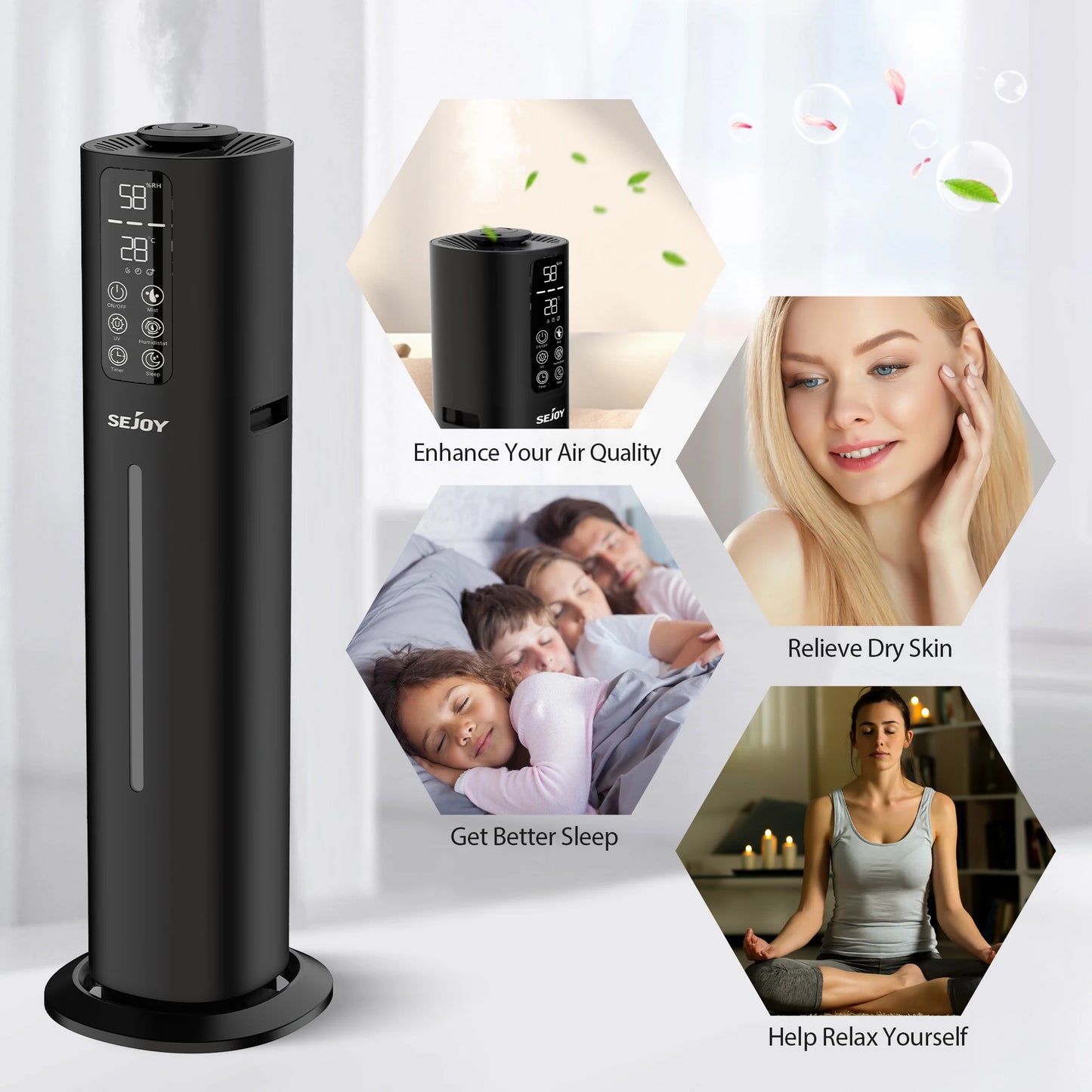 Air Humidifier Large Room Bedroom Cool Mist Air