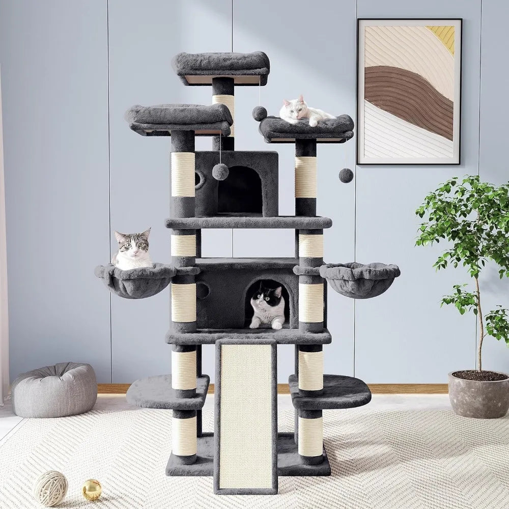 68 Inches Cat Tree House With Condo