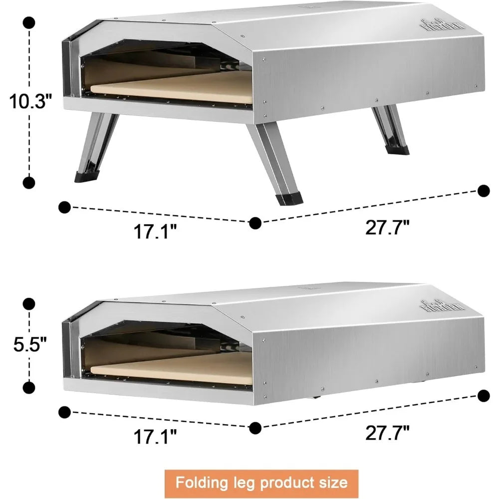 Gas Pizza Oven, 12 inch Portable Stainless Steel