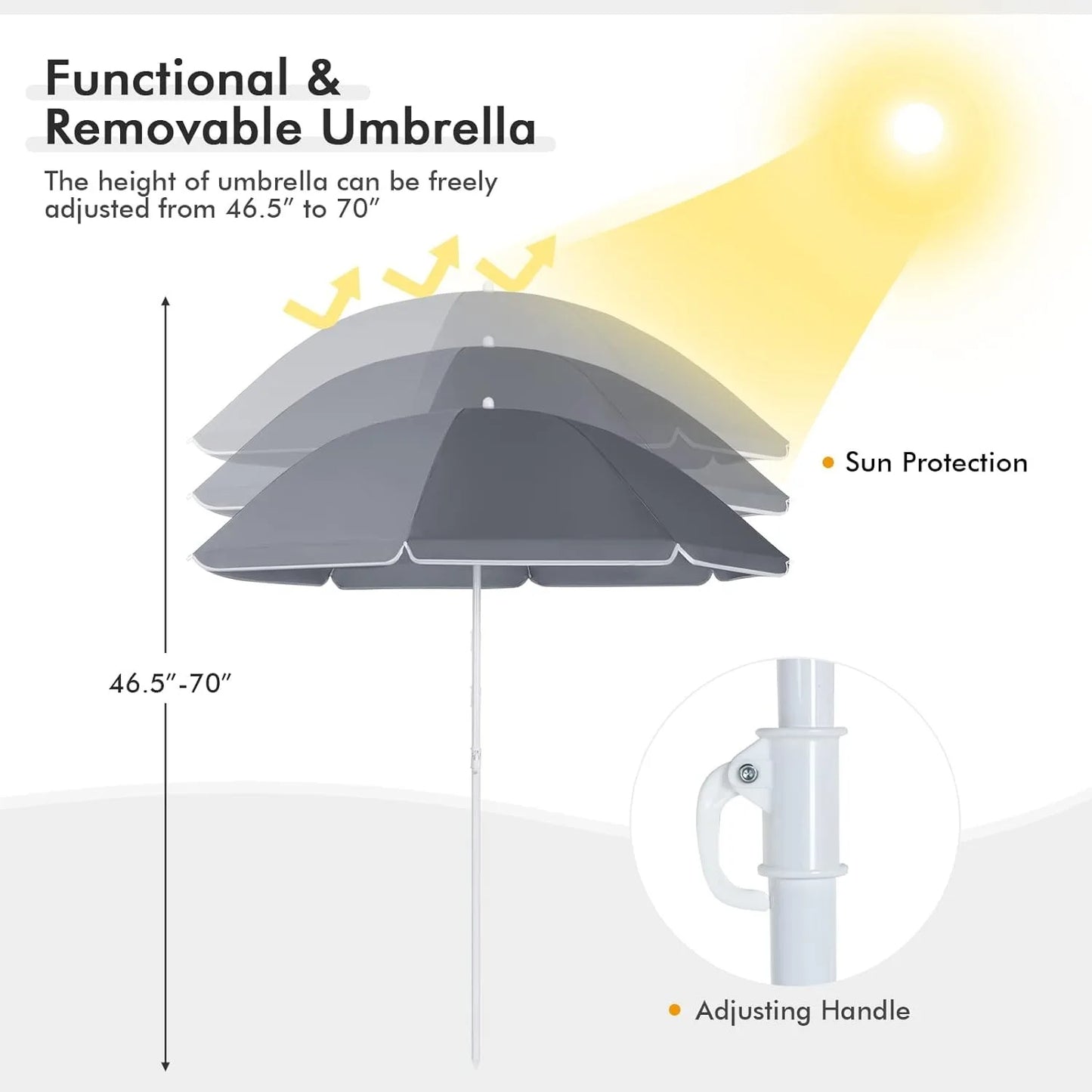 Portable Folding Picnic Chairs with Umbrella.