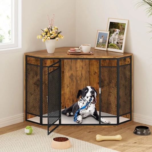 Wooden Kennels, 43.7 Inch Wooden Dog Crate End Table