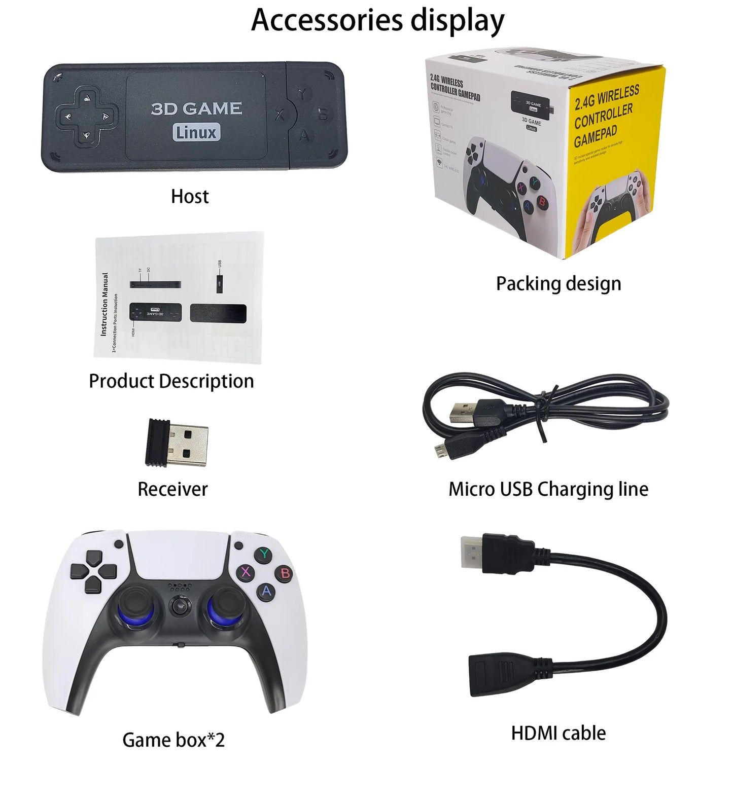 Smart Video Game Console 2.4G Double Wireless Controls