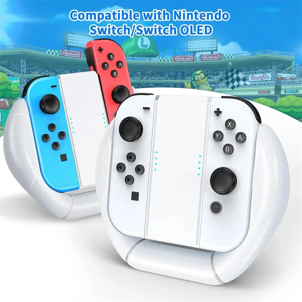 6 Pack Switch Joycon Grips White for Nintendo Switch,